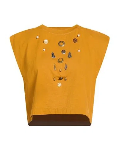 Forte Forte Forte_forte Woman T-shirt Mustard Size 1 Cotton In Multi