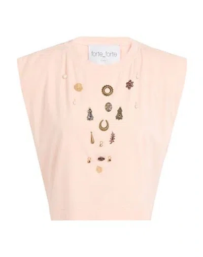 Forte Forte Forte_forte Woman T-shirt Blush Size 3 Cotton In Multi