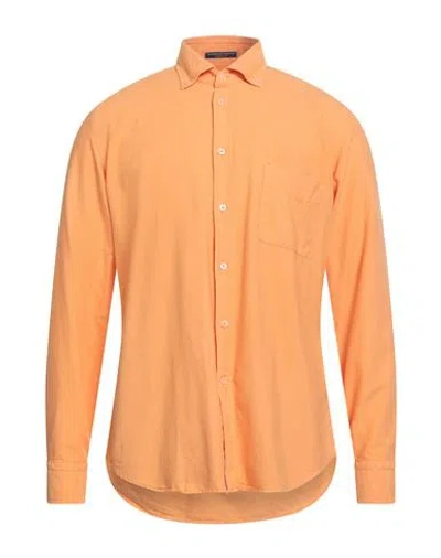 B.d.baggies B. D.baggies Man Shirt Mandarin Size L Cotton In Orange