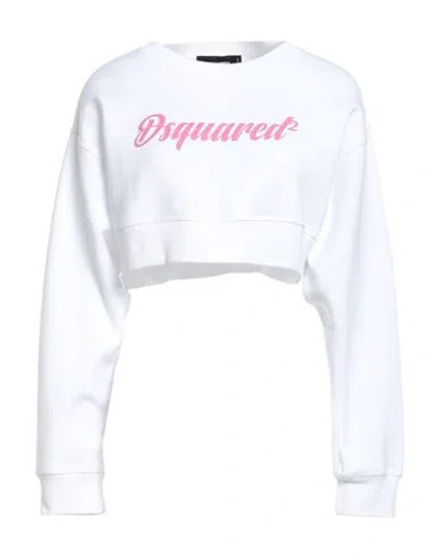 Dsquared2 Woman Sweatshirt White Size L Cotton In White