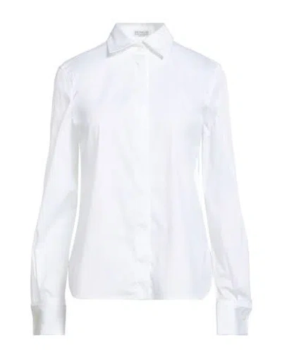 Brunello Cucinelli Woman Shirt White Size L Cotton, Polyamide, Elastane In White