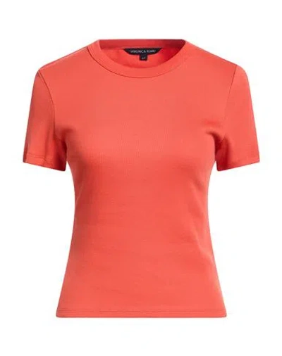Veronica Beard Woman T-shirt Orange Size M Pima Cotton, Elastane In Red
