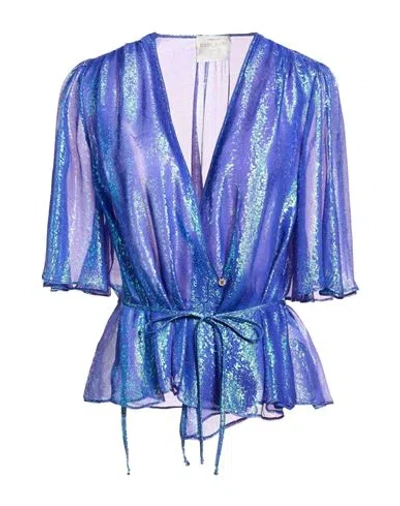 Forte Forte Forte_forte Woman Top Blue Size 3 Silk, Metallic Fiber In Multi