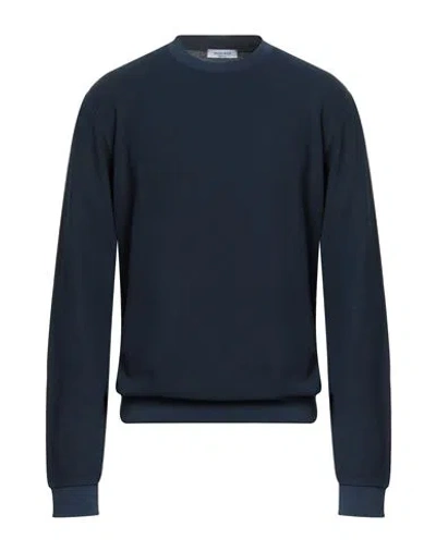 Wool & Co Man Sweatshirt Midnight Blue Size L Cotton In Blue