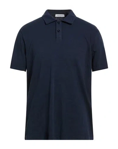 Wool & Co Man Polo Shirt Midnight Blue Size L Cotton In Blue