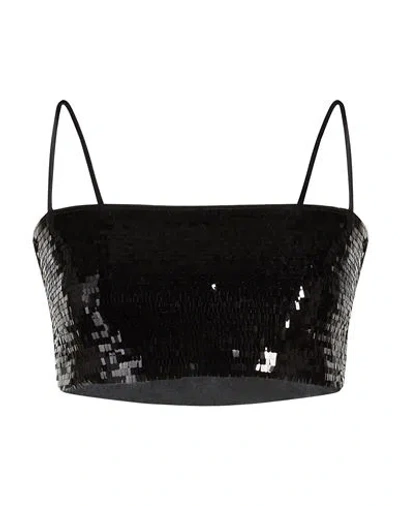 Kiton Woman Top Black Size 8 Polyester, Triacetate, Polyethylene, Silk In Multi