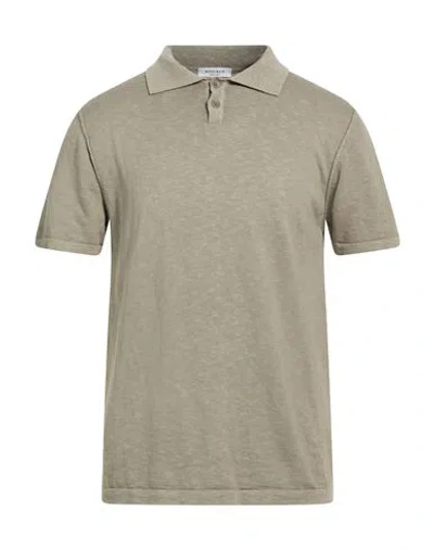 Wool & Co Man Polo Shirt Grey Size L Cotton In Green