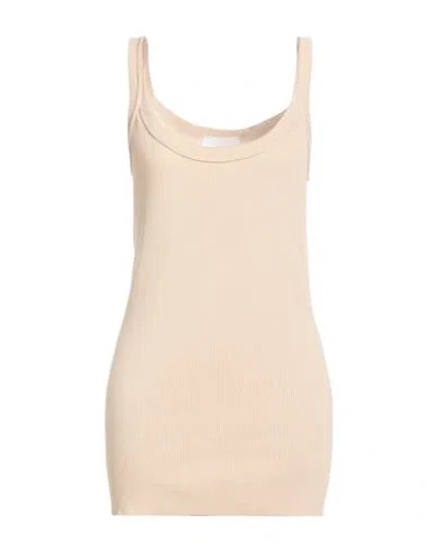 Daniele Fiesoli Collezione N_01 Woman Tank Top Beige Size S Cotton In Sand
