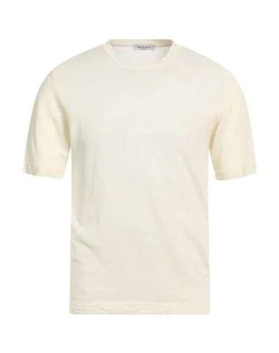 Wool & Co Man T-shirt White Size L Linen, Cotton In Neutral