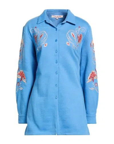Connor & Blake Woman Shirt Light Blue Size Xl Cotton In Blue