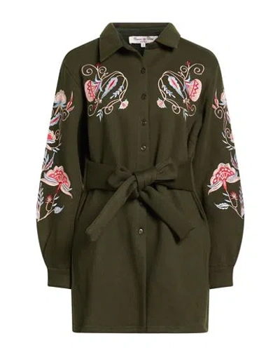 Connor & Blake Woman Shirt Military Green Size Xl Cotton In Green