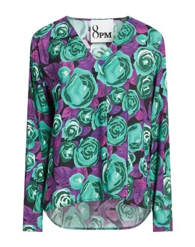 8pm Woman Top Purple Size L Rayon, Polyester In Purple