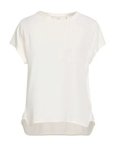 19.70 Nineteen Seventy Woman Top White Size L Lyocell, Cotton, Acetate, Silk In White