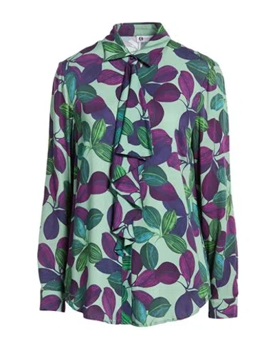 Diana Gallesi Woman Shirt Light Green Size 16 Viscose In Multi