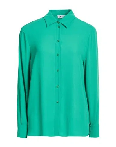 Diana Gallesi Woman Shirt Green Size 16 Polyester In Green