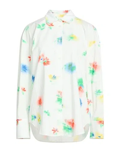 Msgm Woman Shirt White Size 10 Cotton In Multi