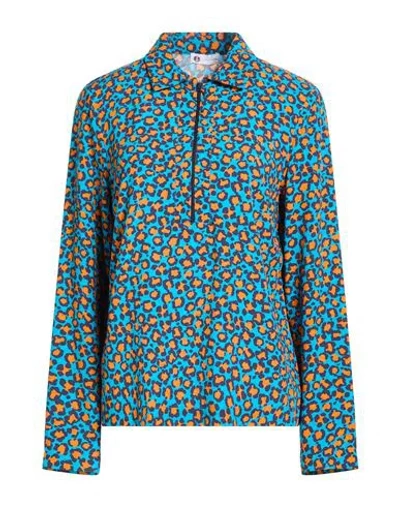 Diana Gallesi Woman Shirt Azure Size 8 Viscose In Black