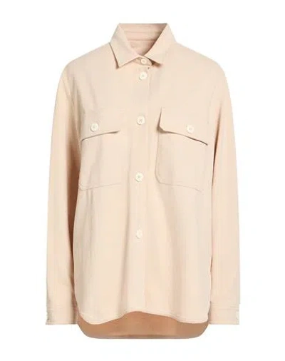 Circolo 1901 Woman Shirt Beige Size 12 Cotton, Elastane In Sand