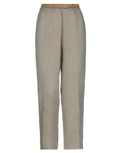 Forte Forte Forte_forte Woman Pants Gold Size 2 Linen, Viscose, Metallic Fiber, Polyester In Gray