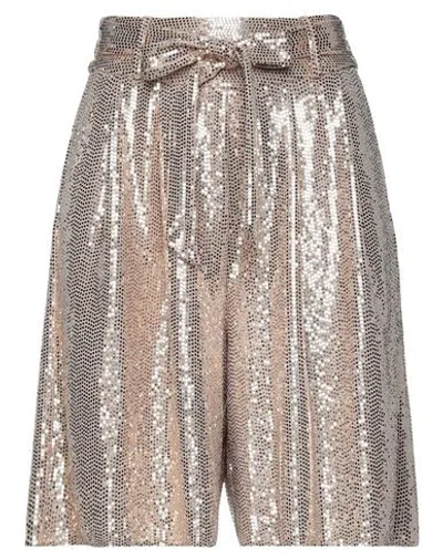 Forte Forte Forte_forte Woman Shorts & Bermuda Shorts Gold Size 00 Polyamide, Elastane, Metallic Fiber In Gray