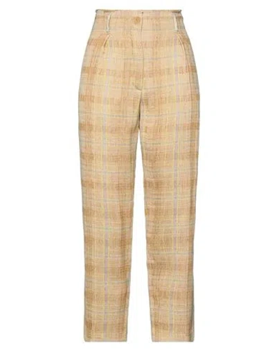 Forte Forte Forte_forte Woman Pants Sand Size 1 Cotton, Linen, Polyamide In Silver