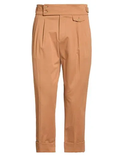 Paul Miranda Man Pants Camel Size 36 Cotton, Elastane In Orange