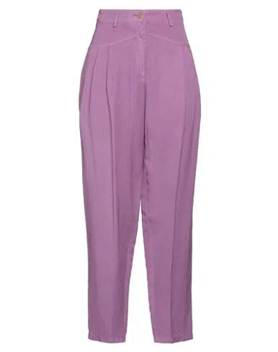 Forte Forte Forte_forte Woman Pants Mauve Size 00 Viscose, Linen In Purple
