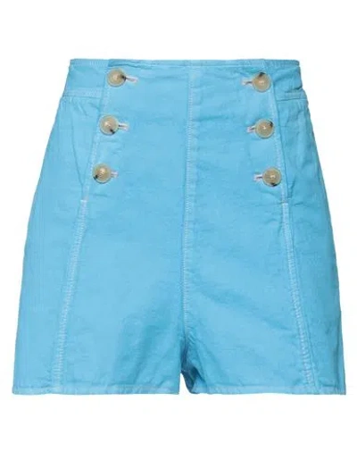 Forte Forte Forte_forte Woman Shorts & Bermuda Shorts Azure Size 1 Cotton In Blue