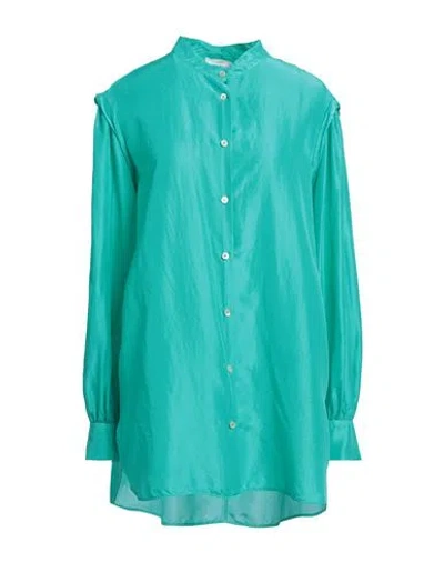 Forte Forte Forte_forte Woman Shirt Turquoise Size 3 Silk In Blue