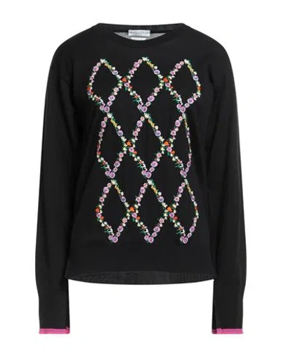 Ballantyne Woman Sweater Black Size 10 Cotton In Black