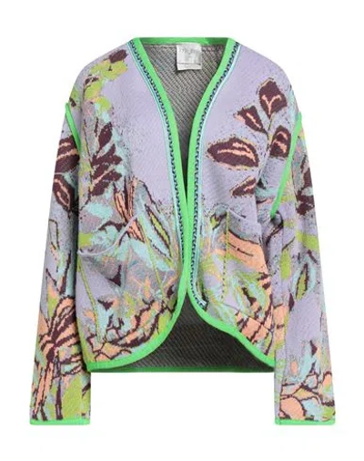 Forte Forte Forte_forte Woman Cardigan Lilac Size 2 Cotton, Polyester, Viscose, Polyamide In Purple