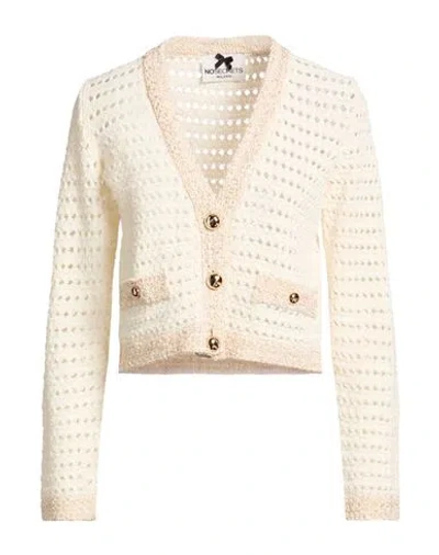 No Secrets Woman Cardigan Ivory Size 10 Cotton, Polyamide, Polyester In White