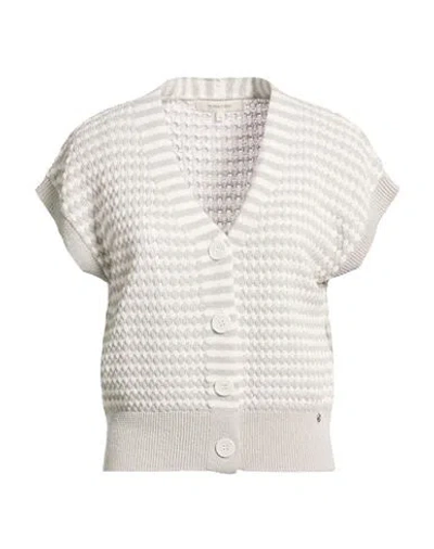 Marie Méro Woman Cardigan Light Grey Size 14 Cotton, Polyamide In Neutral