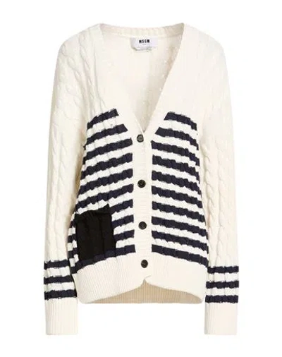Msgm Woman Cardigan White Size M Cotton In White