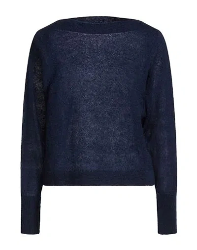 Mardi Woman Sweater Midnight Blue Size L Superkid Mohair, Polyamide, Merino Wool In Blue