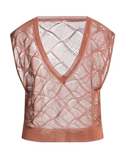 Daniele Fiesoli Collezione N_01 Woman Sweater Brown Size L Organic Cotton, Polyamide In Brown