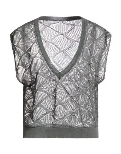 Daniele Fiesoli Collezione N_01 Woman Sweater Grey Size L Organic Cotton, Polyamide In Gray