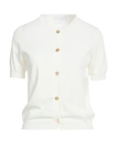 Daniele Fiesoli Collezione N_01 Woman Cardigan White Size L Viscose, Polyamide In White