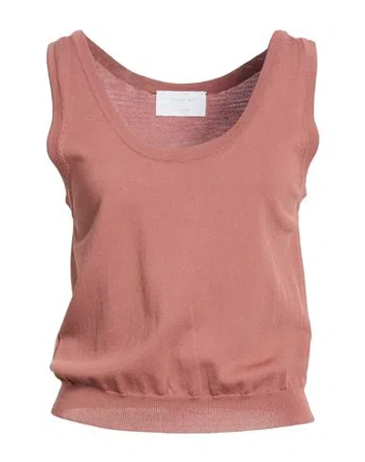 Daniele Fiesoli Collezione N_01 Woman Tank Top Brown Size M Viscose, Polyamide In Brown