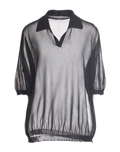 Daniele Fiesoli Collezione N_01 Woman Sweater Black Size M Viscose, Polyamide In Black