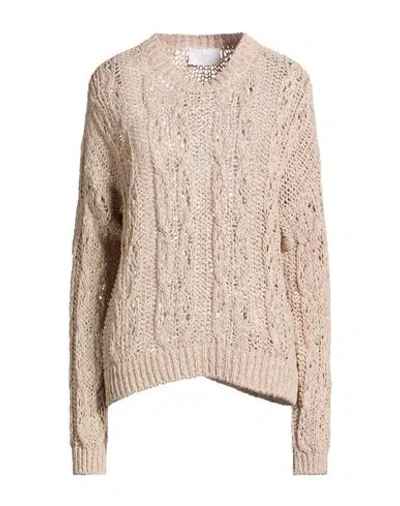 Daniele Fiesoli Collezione N_01 Woman Sweater Beige Size S Linen, Cotton, Polyamide In Sand