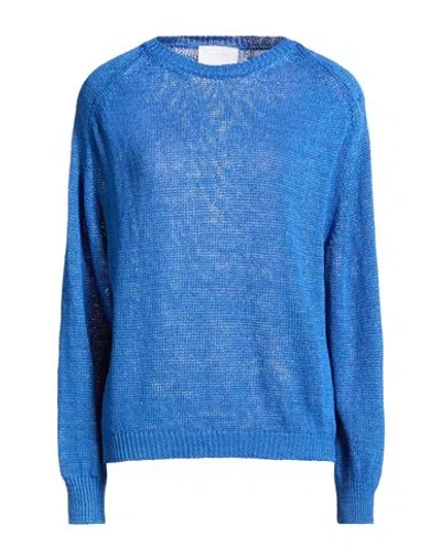 Daniele Fiesoli Collezione N_01 Woman Sweater Blue Size L Linen In Blue