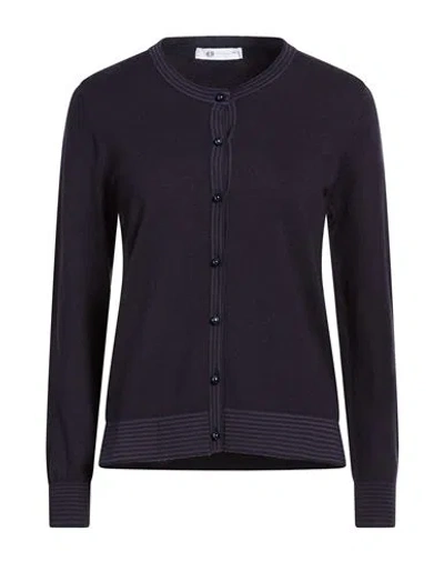 Diana Gallesi Woman Cardigan Midnight Blue Size Xxl Polyester, Viscose, Acrylic, Polyamide In Blue