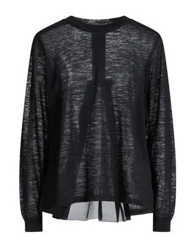 19.70 Nineteen Seventy Woman Sweater Black Size 10 Linen, Polyester, Silk In Black