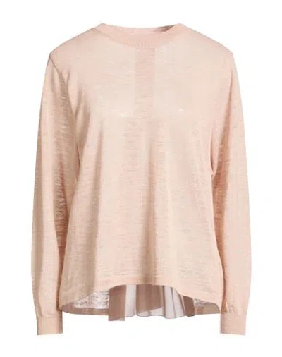 19.70 Nineteen Seventy Woman Sweater Blush Size 12 Linen, Polyester, Silk In Pink