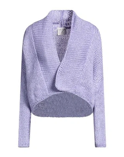 Forte Forte Forte_forte Woman Cardigan Lilac Size 2 Silk, Mohair Wool, Cashmere In Purple