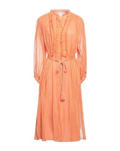 Forte Forte Forte_forte Woman Midi Dress Orange Size 2 Cotton, Polyamide In Orange