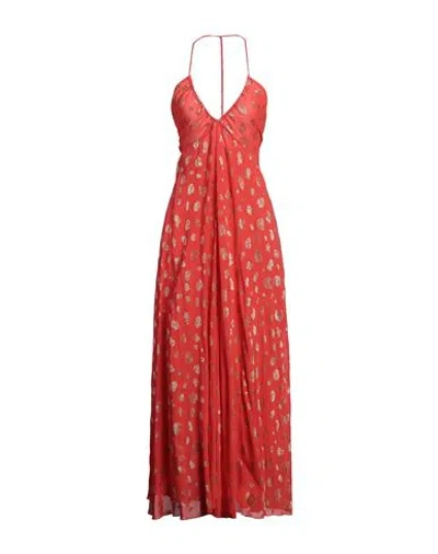 Forte Forte Forte_forte Woman Maxi Dress Red Size 2 Viscose, Metallic Polyester In Multi