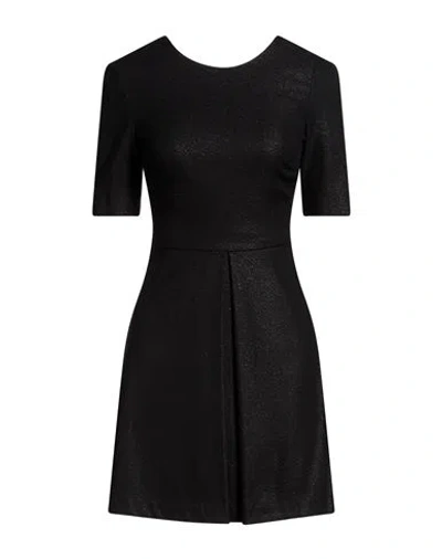 Skills & Genes Woman Mini Dress Black Size 2 Wool, Polyamide, Viscose, Polyester, Elastane In Black