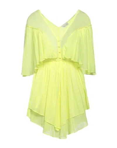 Forte Forte Forte_forte Woman Mini Dress Lime Green Size 1 Cotton, Silk, Viscose In Green